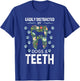 Easily Distracted By Dogs And Teeth Dentist Canine Gift T-Shirt - T-Shirt | Royal
