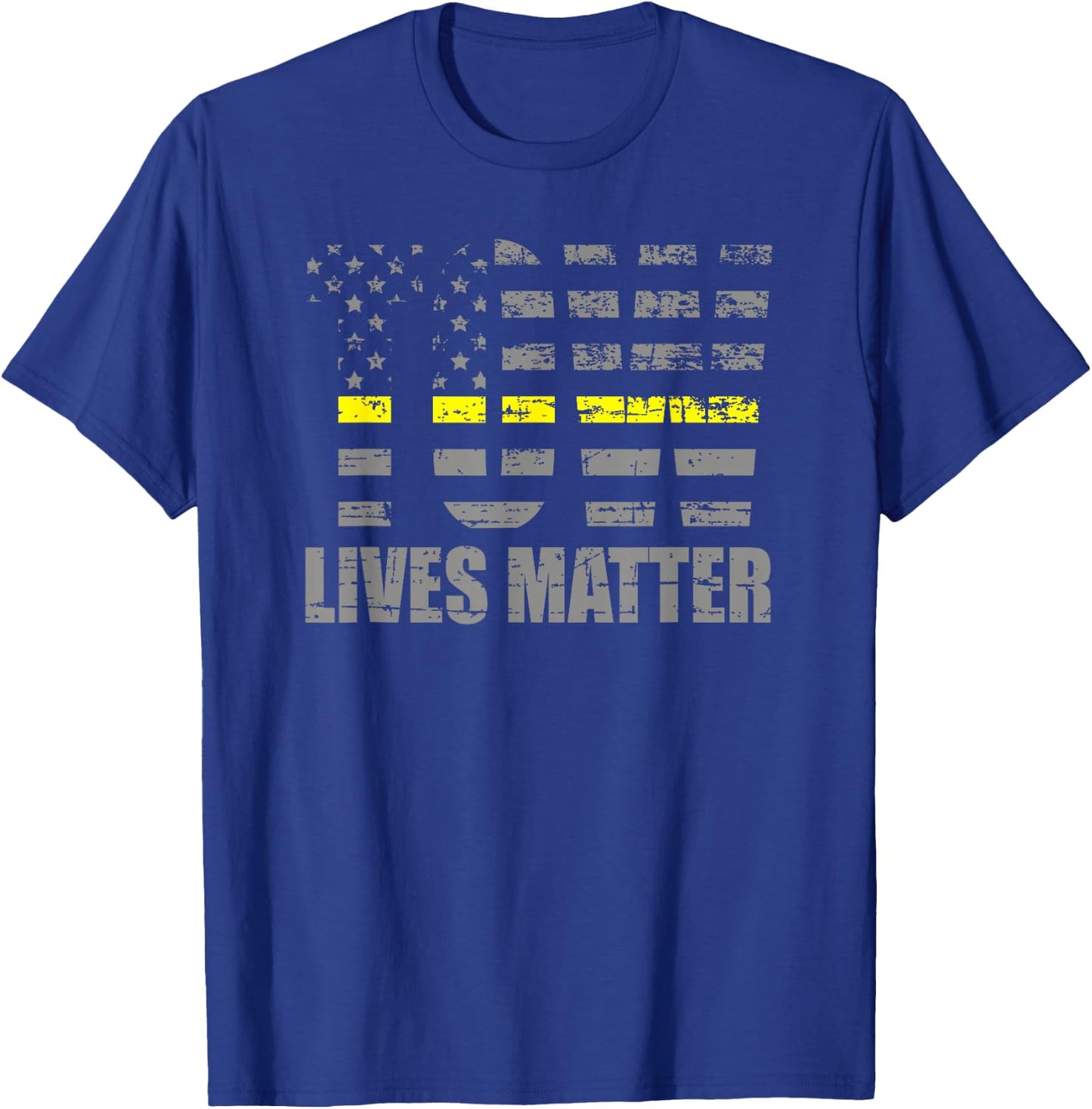 Tow Lives Matter Thin Yellow Line Tow Truck Driver Shirt T-Shirt - T-Shirt | Royal