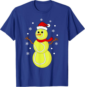 Christmas Tennis Balls Snowman Kids Funny Tennis Christmas T-Shirt - T-Shirt | Royal