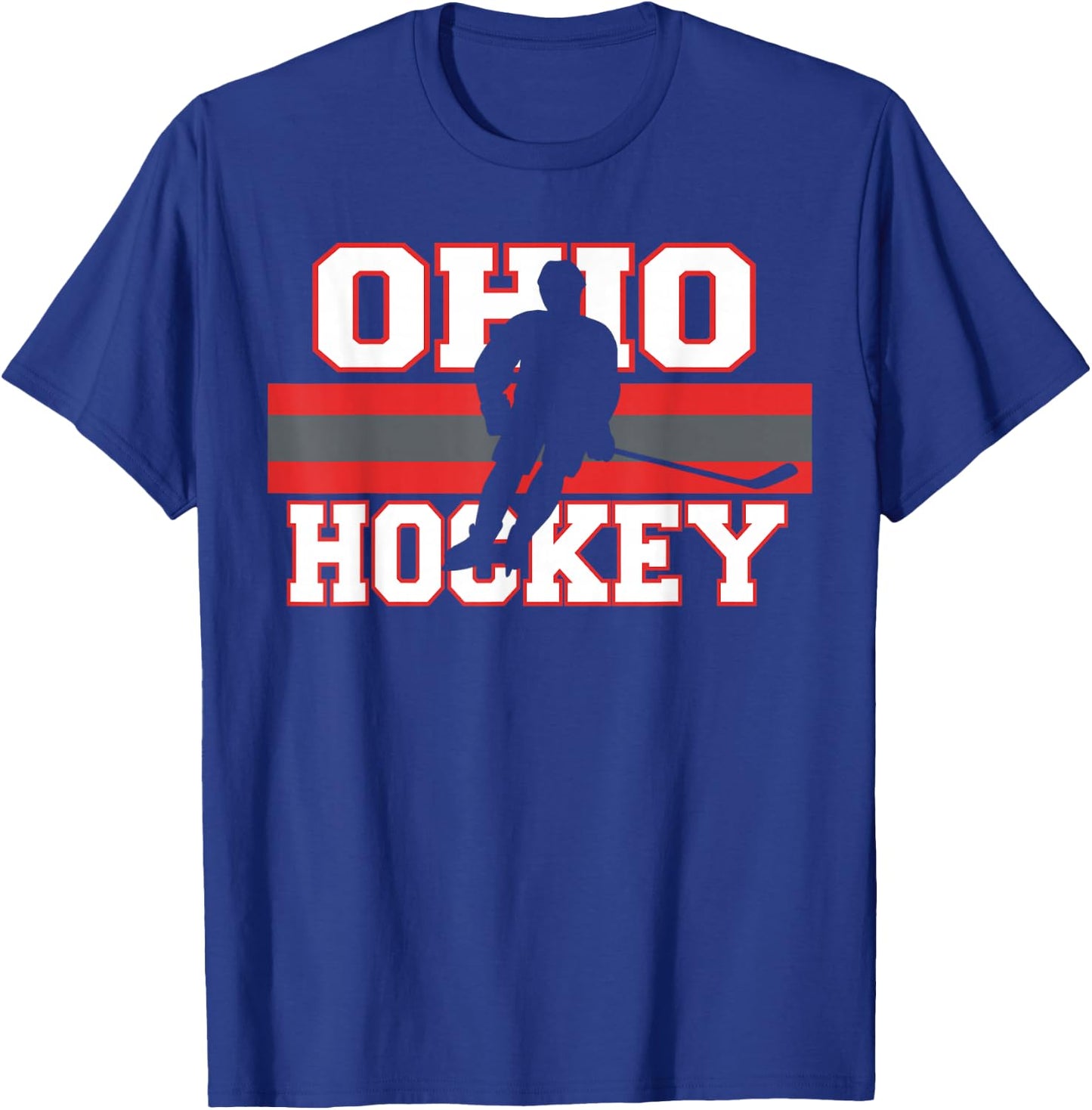 State of Ohio Ice Hockey Player Gear Sports Coach Team Gift T-Shirt - T-Shirt | Royal