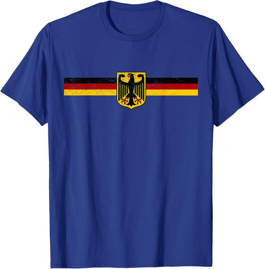 Funny Oktoberfest German Party Apparel Germany Deutschland Flag Eagle Coat of Arms Banner Vintage T-Shirt - T-Shirt | Royal