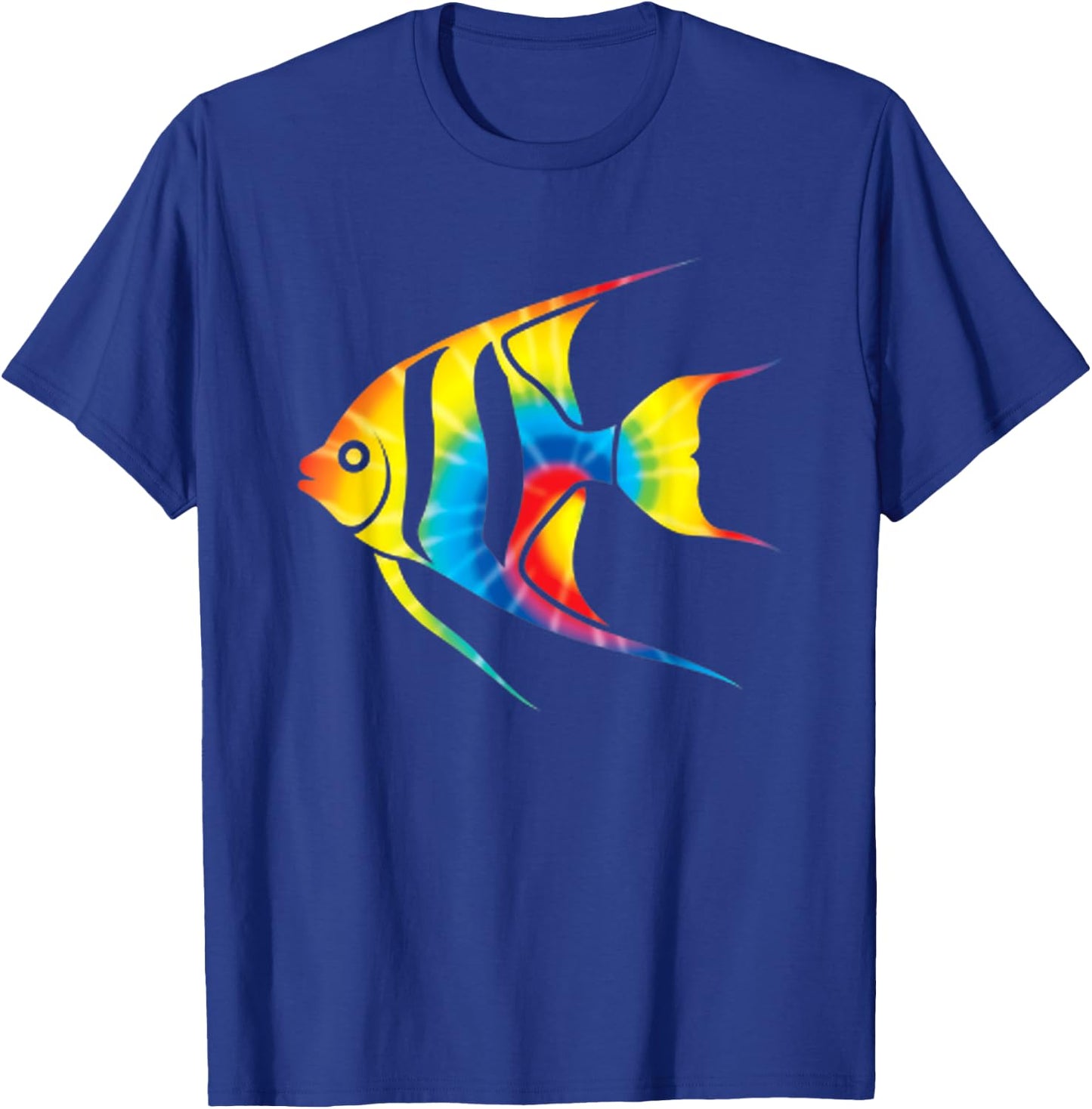 Tie Dye Angelfish Rainbow Print Pet Hippie Peace Gift T-Shirt - T-Shirt | Royal