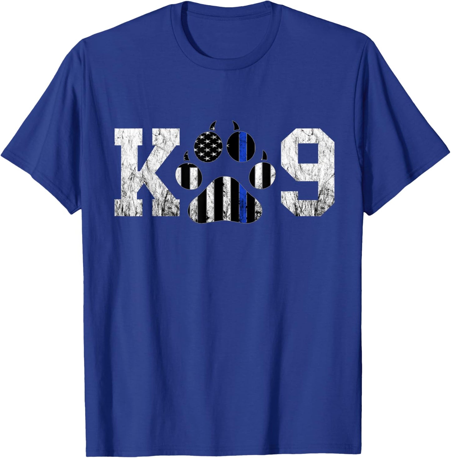 Police Officer Thin Blue Line K9 Dog Paw Police Dog Officer Men Women Girls Kids T-Shirt - T-Shirt | Royal