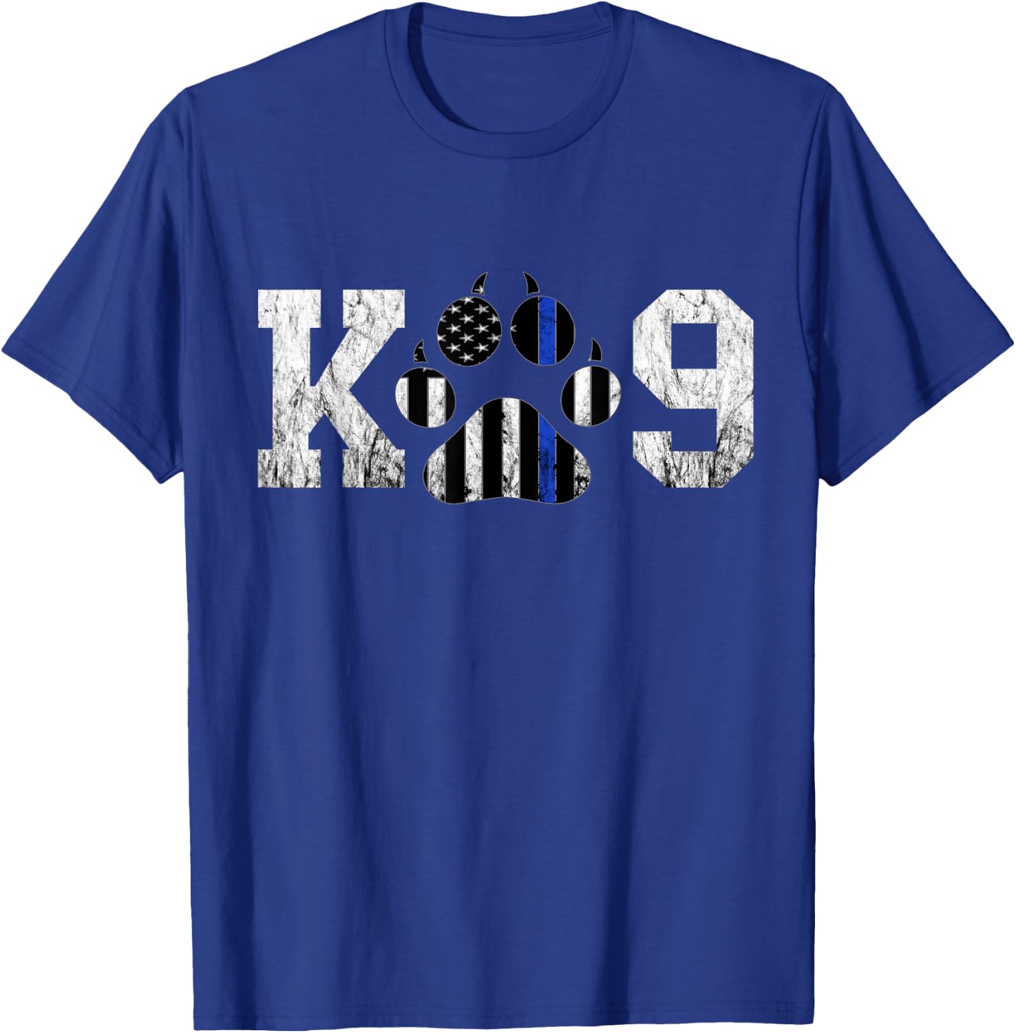 Police Officer Thin Blue Line K9 Dog Paw Police Dog Officer Men Women Girls Kids T-Shirt - T-Shirt | Royal
