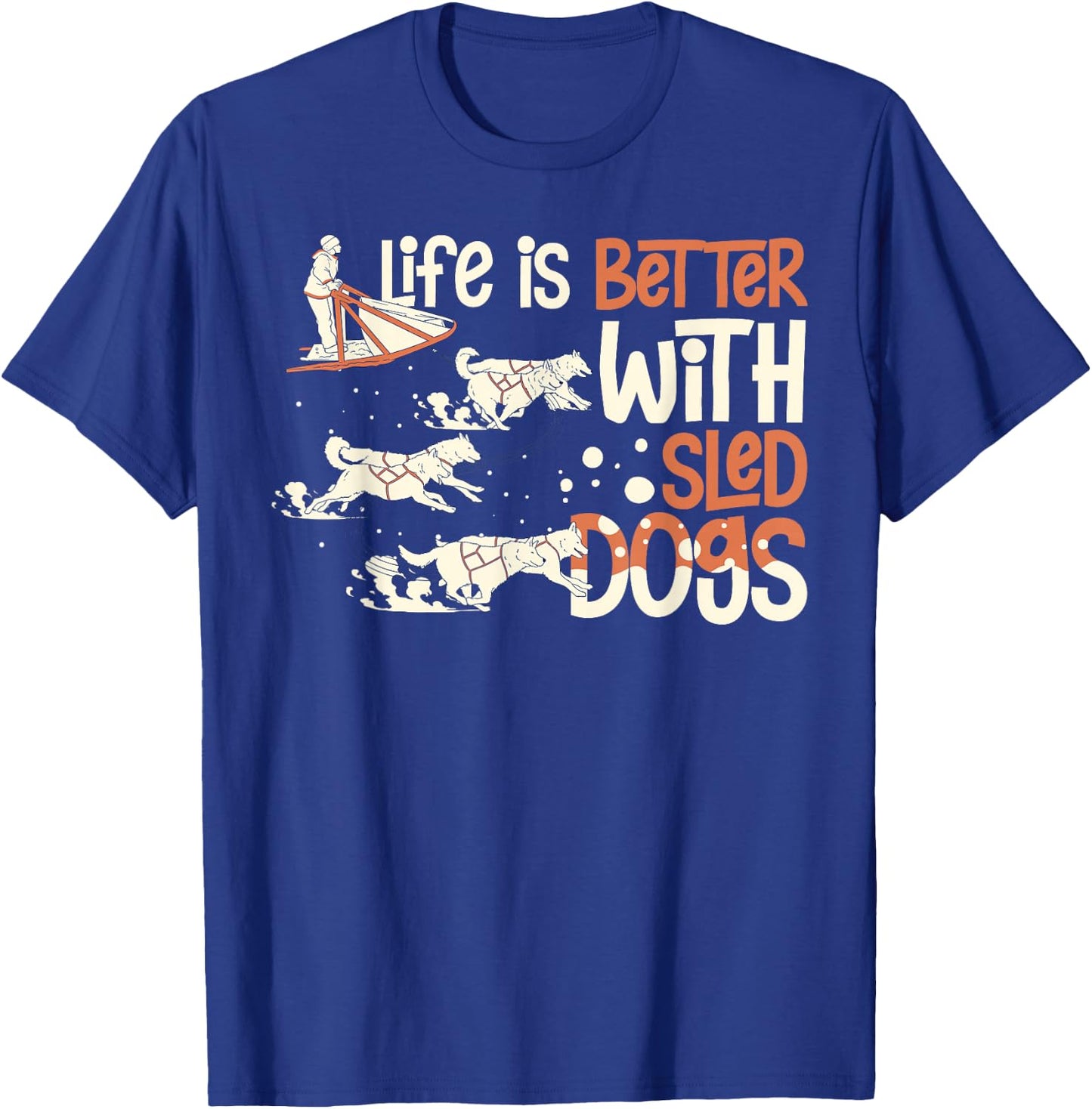Sled Dog Racing Mushing Dogs Siberian Husky Alaska Women Girls Kids T-Shirt - T-Shirt | Royal