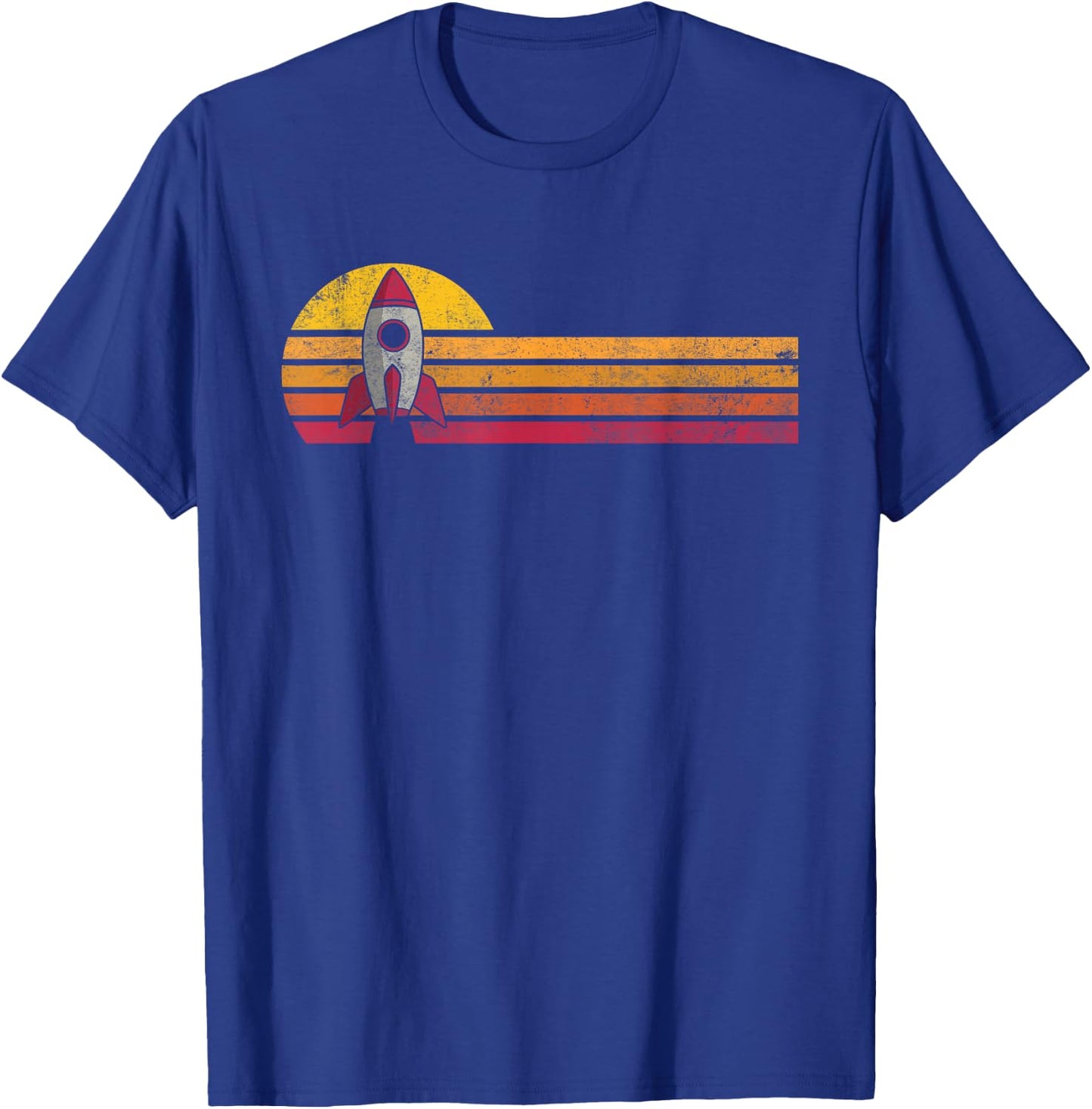 Vintage Style Space Ship Silhouette Retro Space Science Gift T-Shirt - T-Shirt | Royal