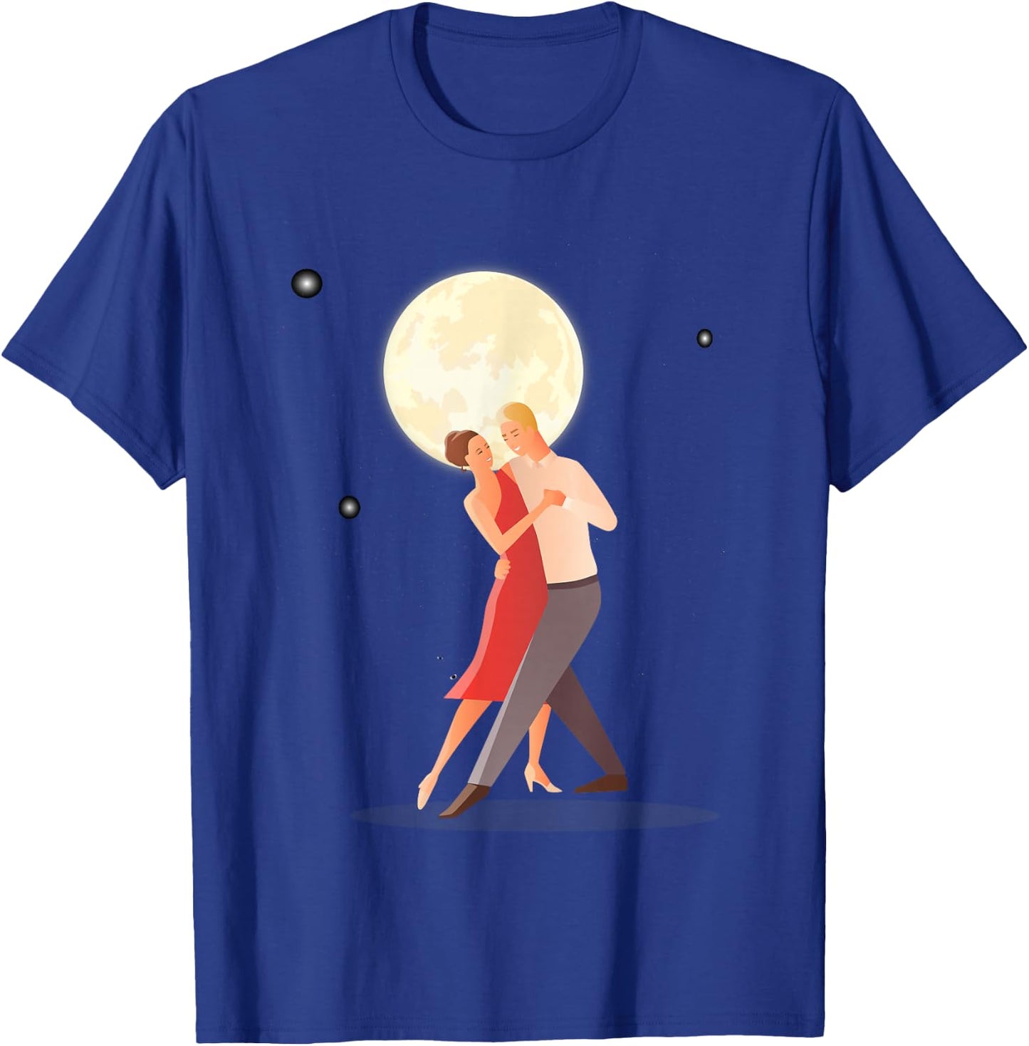 Love Dancing In The Moonlight With Light Stars In Dark Night T-Shirt - T-Shirt | Royal