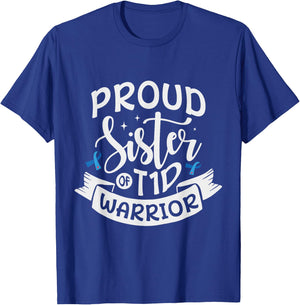 Proud sister of T1D Warrior Diabetes Awareness T-Shirt - T-Shirt | Royal
