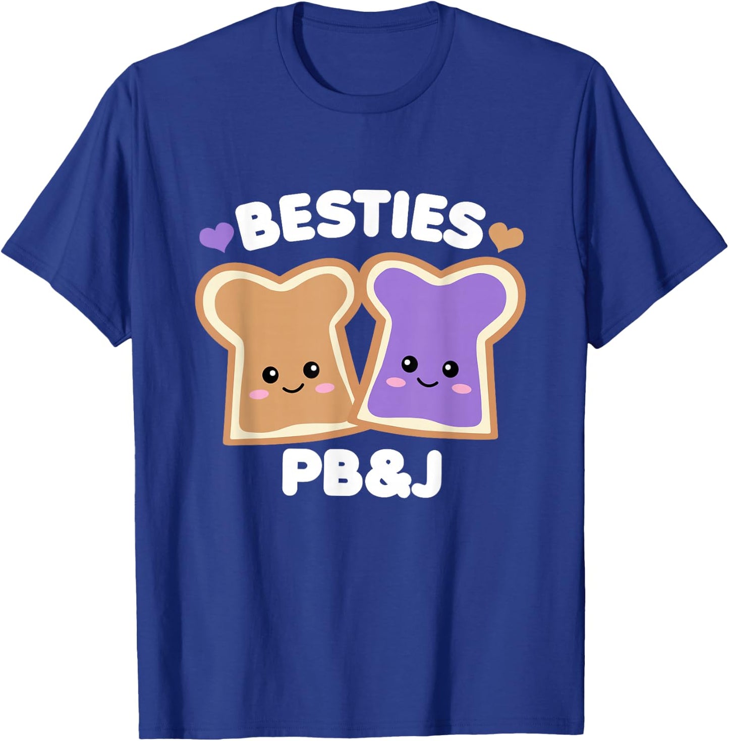 Peanut Butter Girls Besties Cute PB&J BFF White Text Kawaii T-Shirt - T-Shirt | Royal