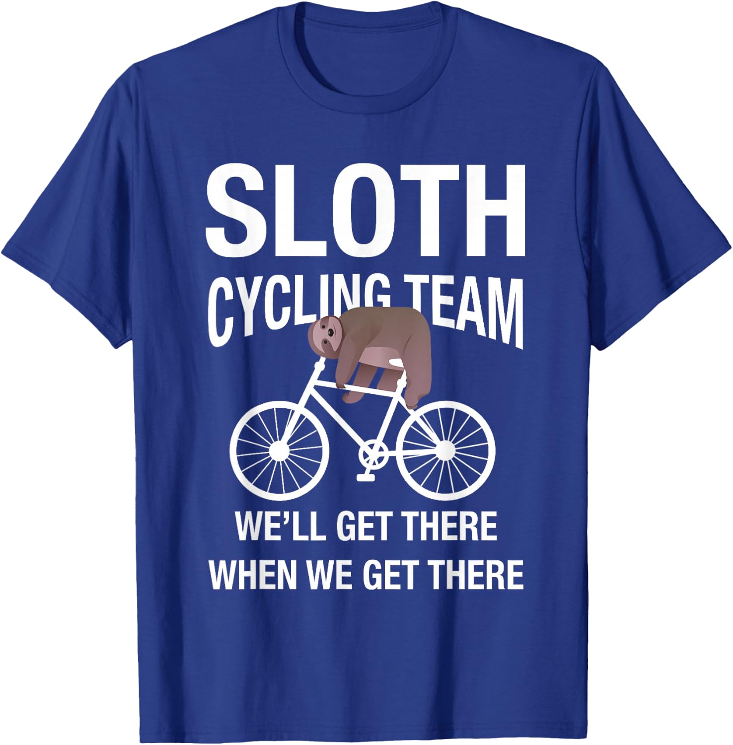 Sloth Cycling Team - Lazy Sloth Sleeping On Bicycle T Shirt T-Shirt - T-Shirt | Royal