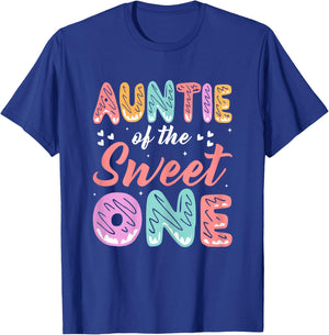 Auntie of The Sweet One - Donut Lover Aunt Gifts T-Shirt - T-Shirt | Royal