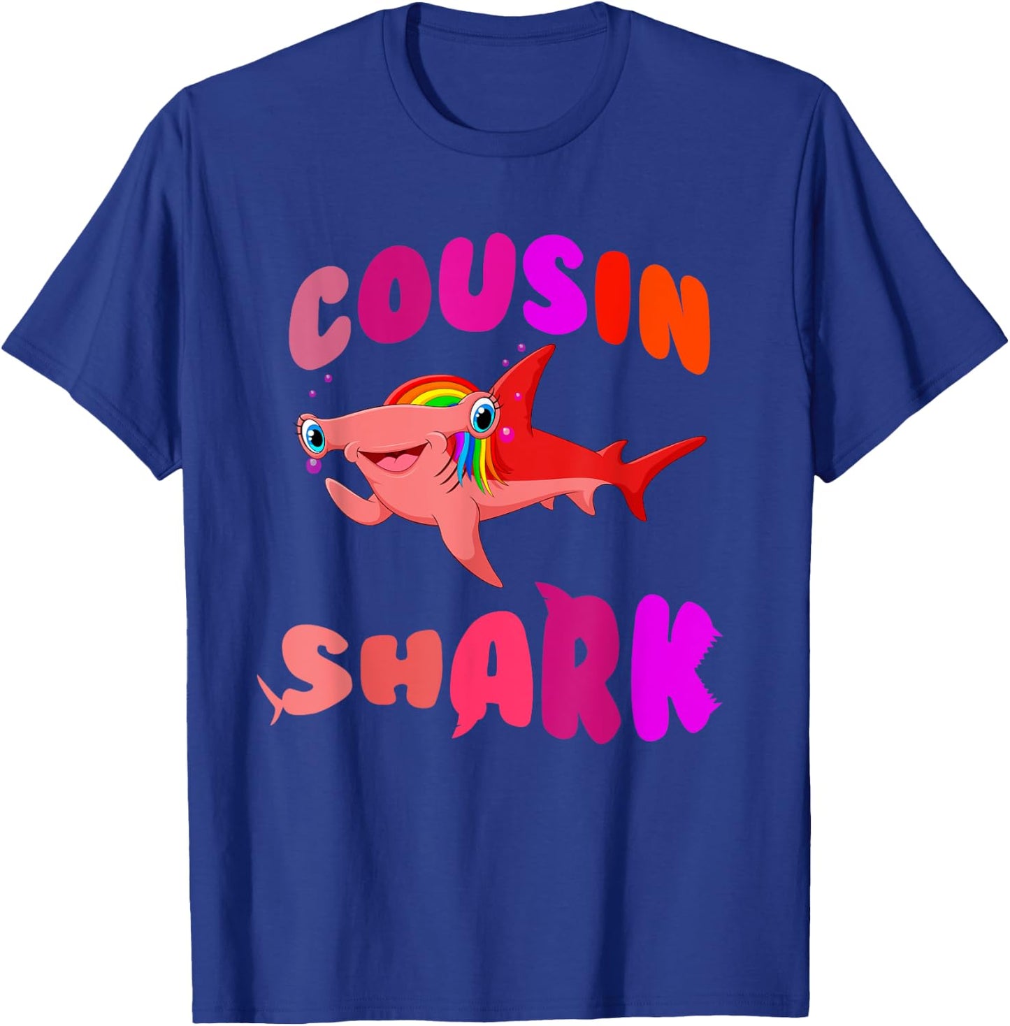 Cousin Shark hammerhead birthday family shark matching T-Shirt - T-Shirt | Royal