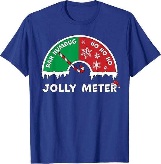 Jolly Meter Bah Humbug To Ho Ho Ho Anti Christmas Funny T-Shirt - T-Shirt | Royal