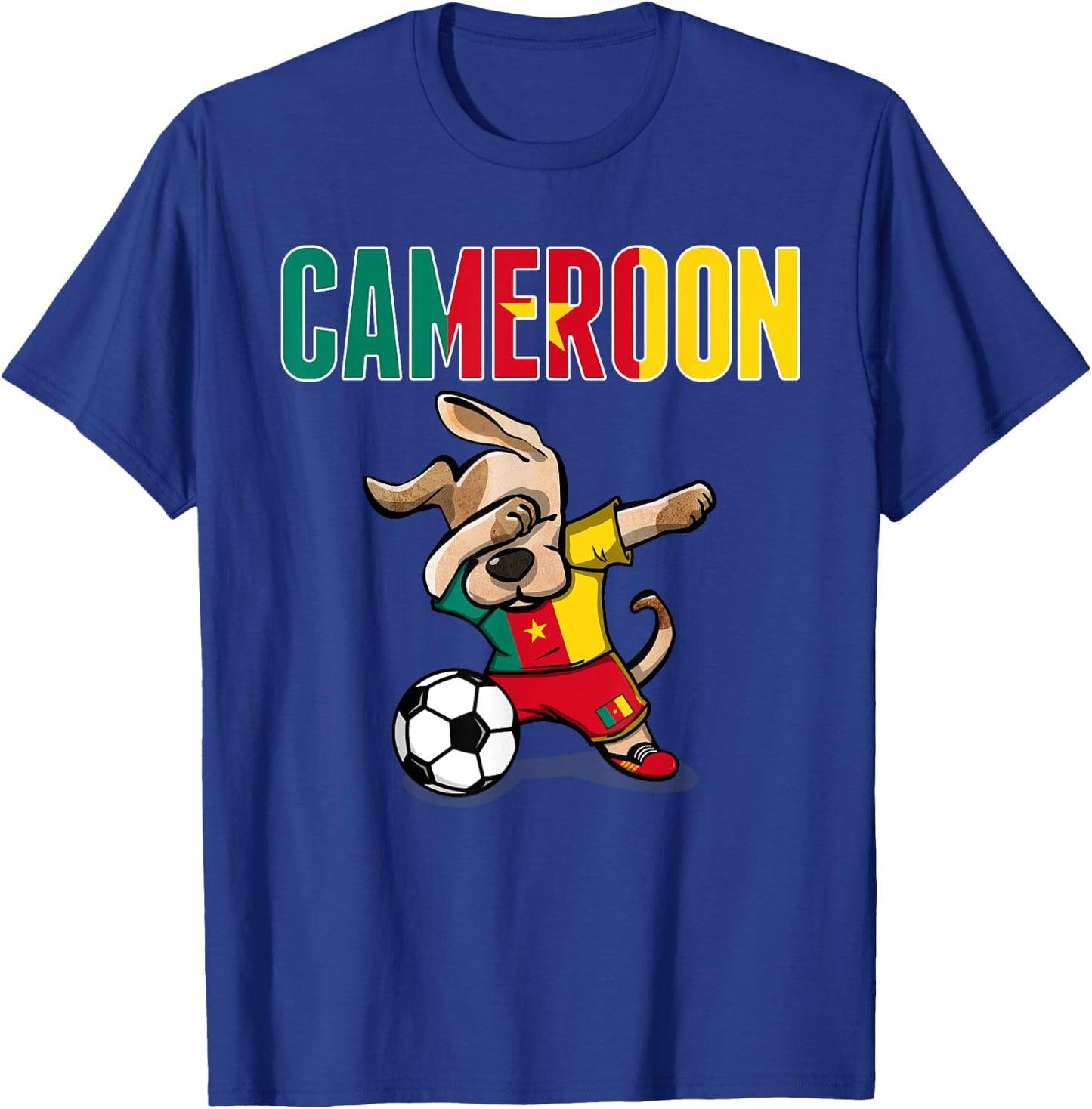 Dabbing Dog Cameroon Soccer Fans Jersey Cameroonian Football T-Shirt - T-Shirt | Royal