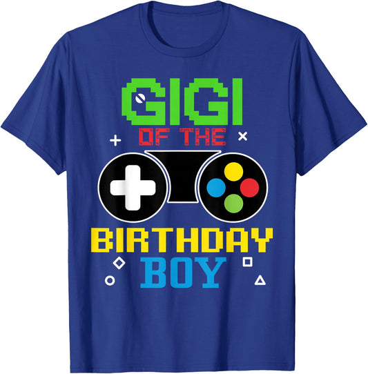 Gigi Of The Birthday Boy Vedio Game Funny Gaming Family T-Shirt - T-Shirt | Royal