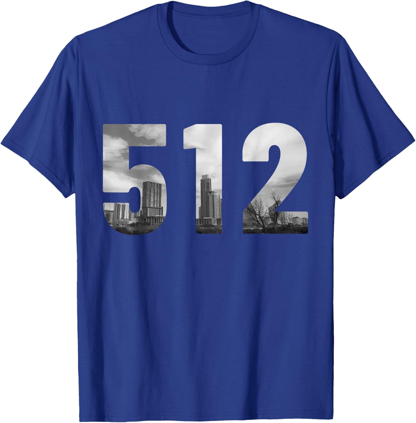 Austin 512 Area Code Skyline Texas Pride Vintage T-Shirt - T-Shirt | Royal