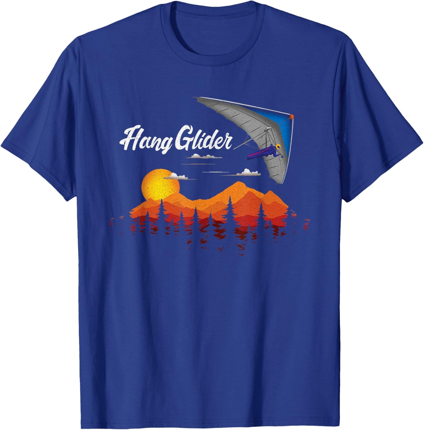 Distressed Hang Glider Flying Hang Glider Gift Shirt T-Shirt - T-Shirt | Royal