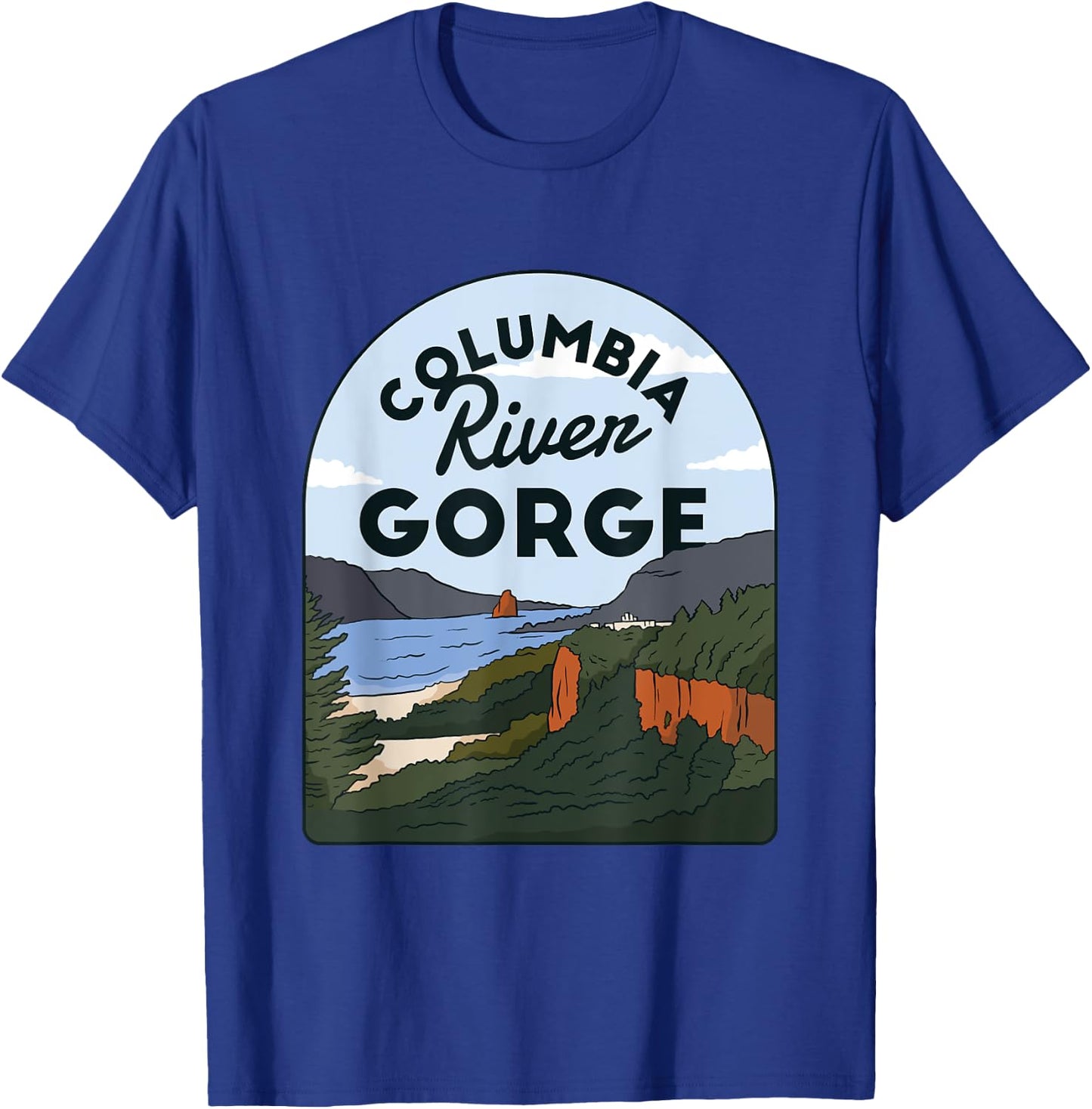 Columbia River Gorge Oregon Travel Nature Portland Salem T-Shirt - T-Shirt | Royal
