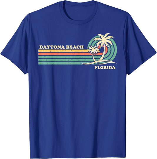 Vintage Retro Summer Vacation Florida Daytona Beach Men Women Girls Kids T-Shirt - T-Shirt | Royal
