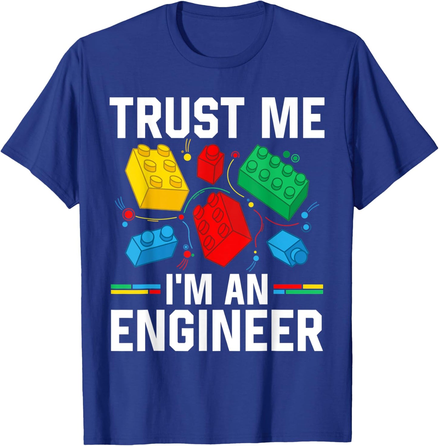Engineer Children Kids Toy Big Building Blocks Brick Builder T-Shirt - T-Shirt | Royal