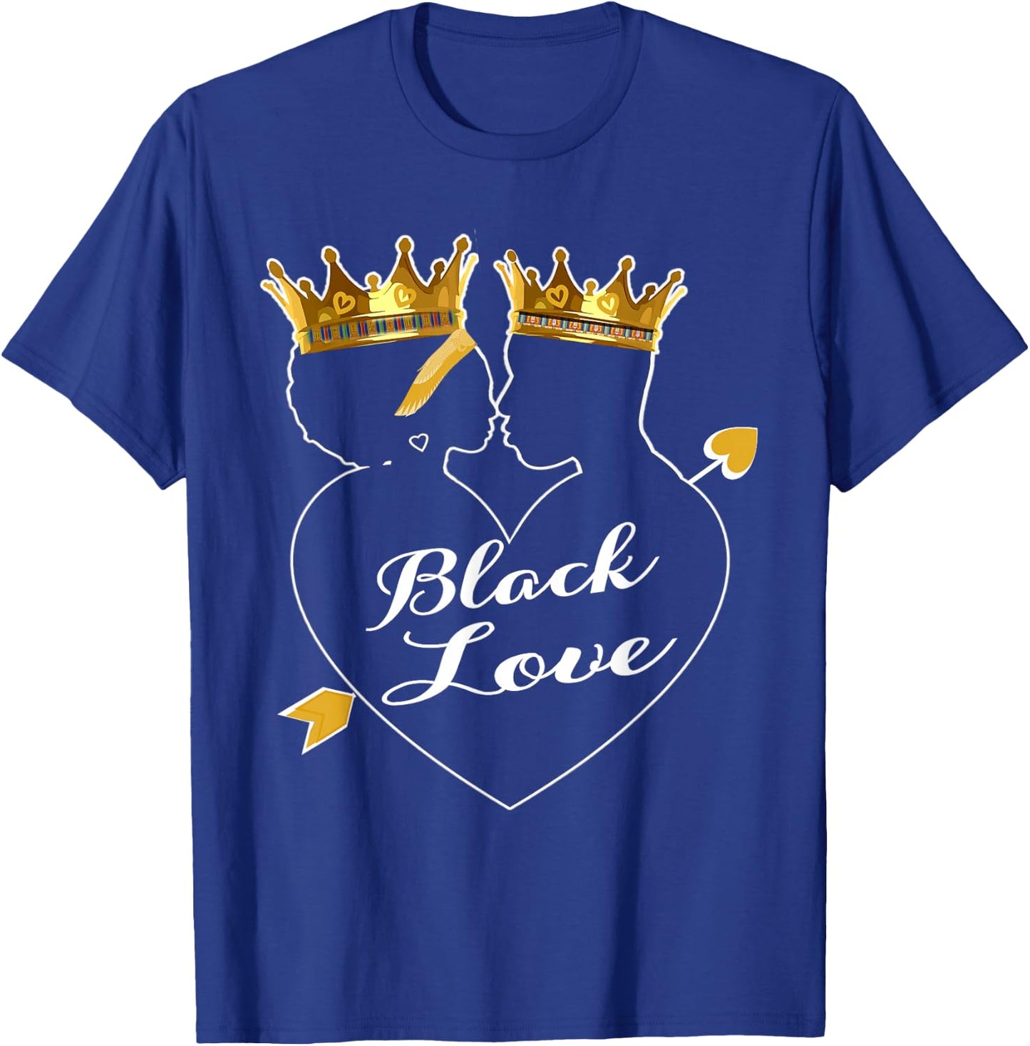 African American Valentines Day Black Love King Queen Couple T-Shirt - T-Shirt | Royal