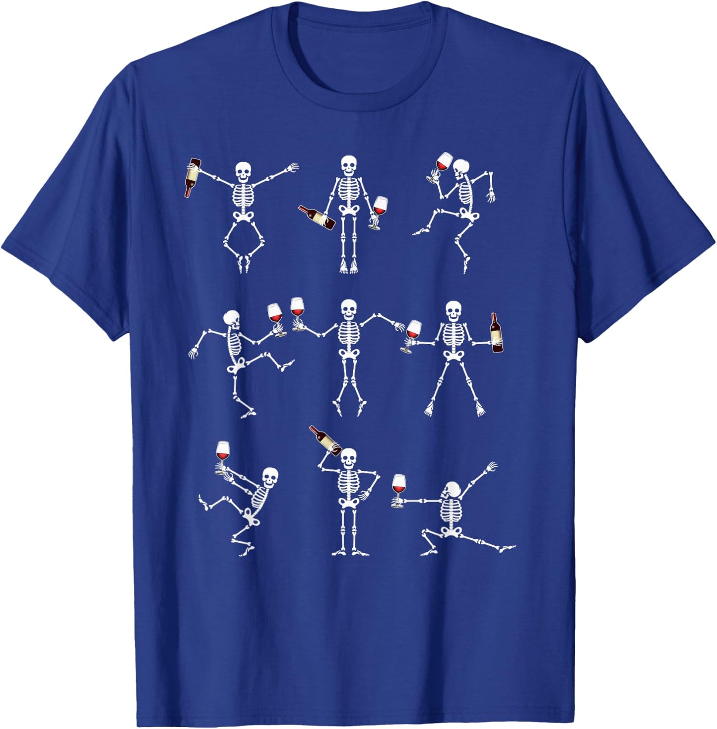 Skeleton Dancing with Hallo Wine Halloween Party Shirt T-Shirt - T-Shirt | Royal