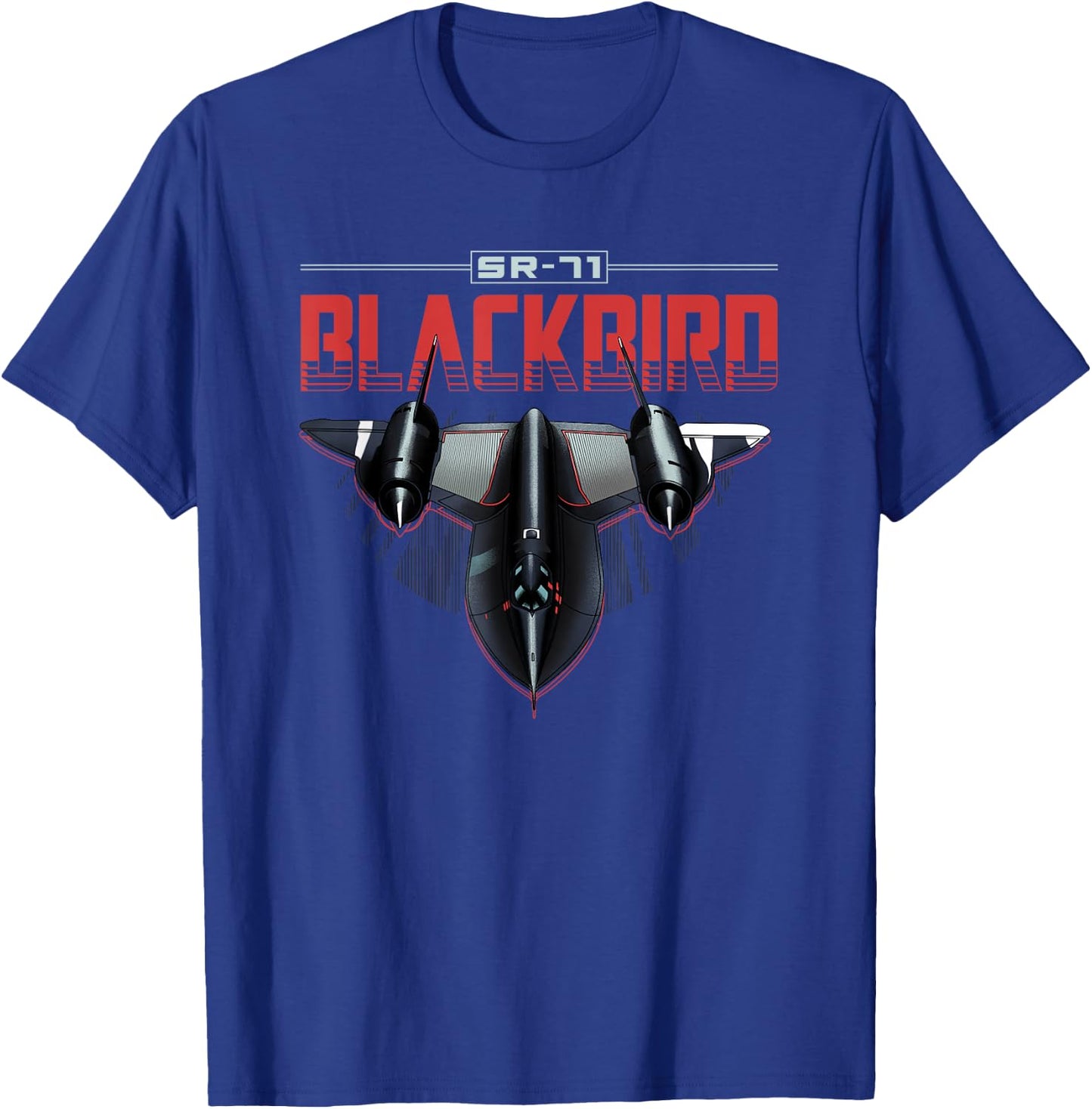 USA Military Warbird Airplane Blackbird Spy Plane T-Shirt - T-Shirt | Royal