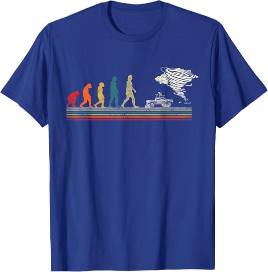 Storm Chaser Hurricane Meteorology Tornado Retro Vintage T-Shirt - T-Shirt | Royal
