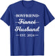 Boyfriend Fiance Husband Married 2024 Engagement T-Shirt - T-Shirt | Royal