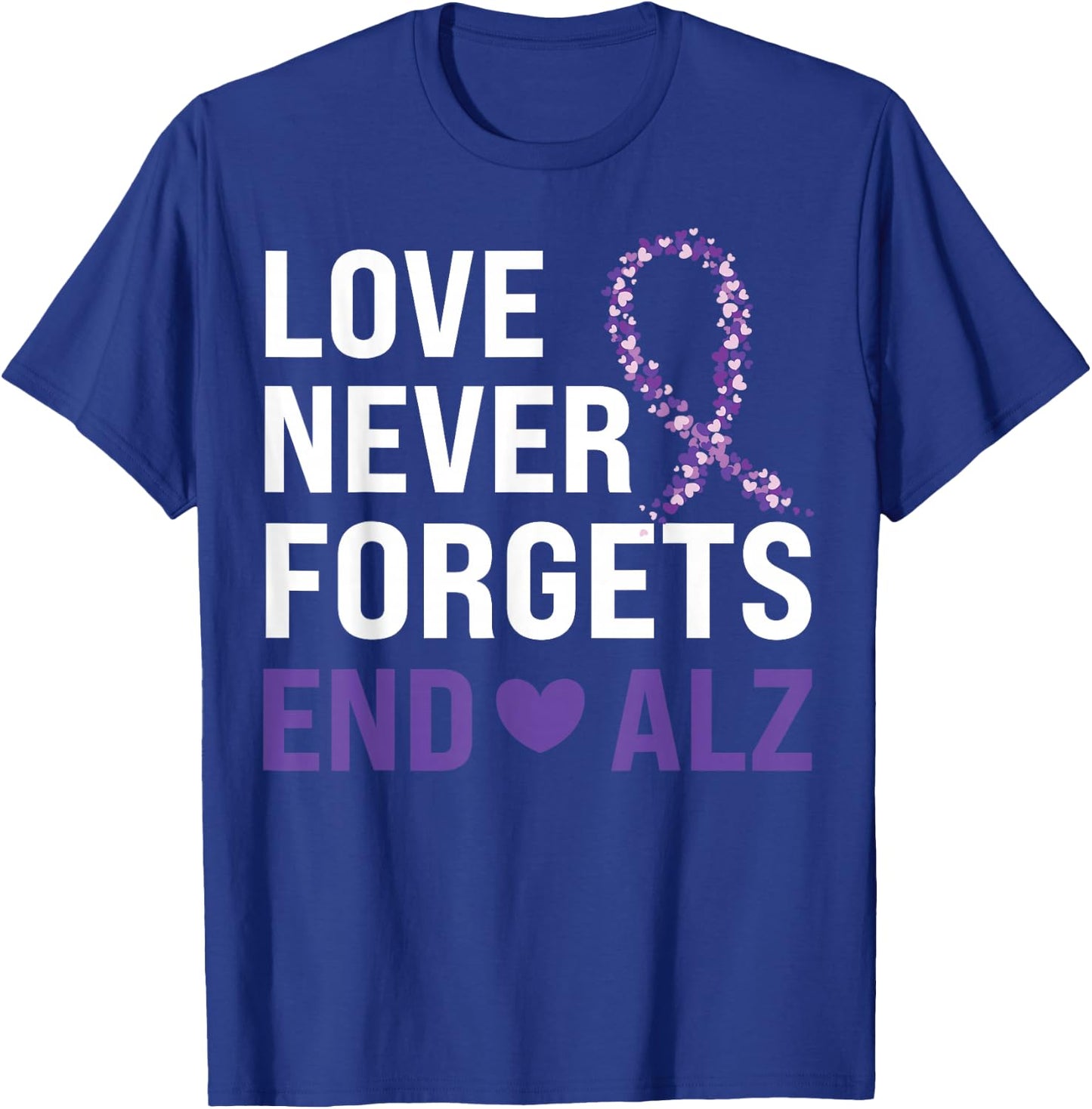 Alzheimer's Awareness Purple Ribbon Dementia Mom Dad Grandpa T-Shirt - T-Shirt | Royal