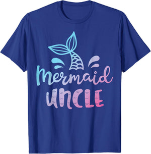 Mermaid Uncle Funny Merman Family Matching Birthday Gifts T-Shirt - T-Shirt | Royal