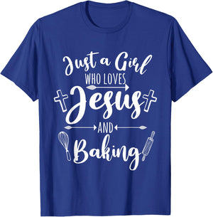 Funny Baking Baker Gift Cool Jesus Christian Bake T-Shirt - T-Shirt | Royal