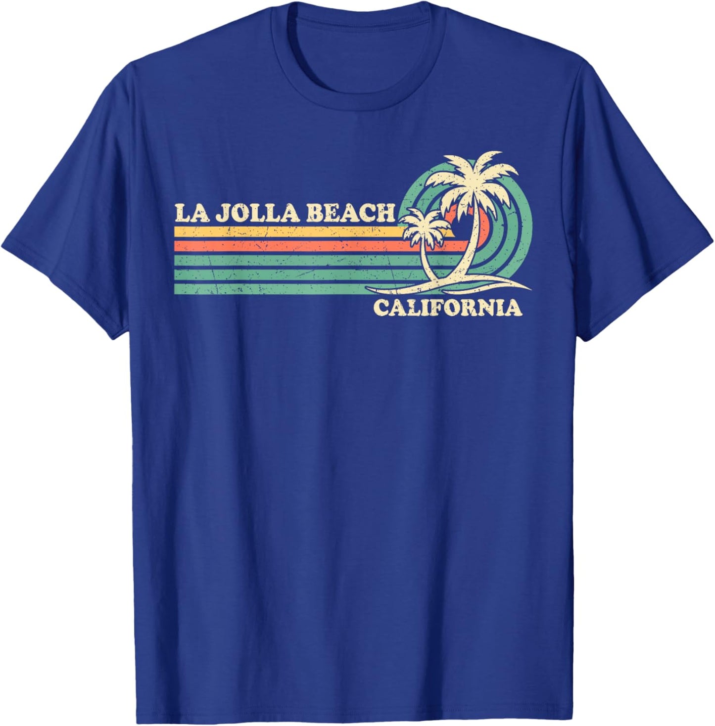Vintage Retro Summer Vacation California La Jolla Beach T-Shirt - T-Shirt | Royal
