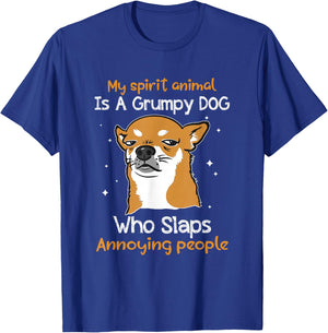 Dog Lover My Spirit Animal Is Grumpy Dog Funny T-Shirt - T-Shirt | Royal