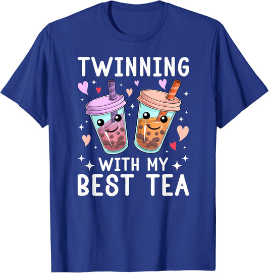 Twinning With My Best Tea Twin Day Spirit Week Best Friend T-Shirt - T-Shirt | Royal
