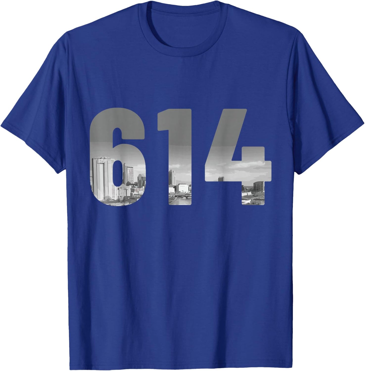 Columbus 614 Area Code Skyline Ohio Vintage T-Shirt - T-Shirt | Royal