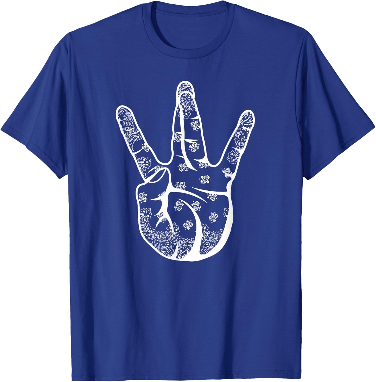 Westside Bandana Hand Shield Gangsta Rap T-Shirt - T-Shirt | Royal