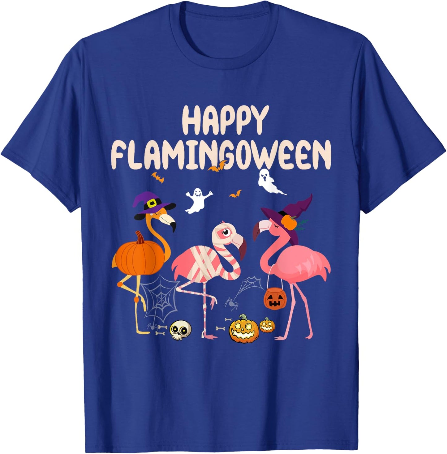 Halloween happy Flamingoween witch pumpkin mummy flamingo T-Shirt - T-Shirt | Royal