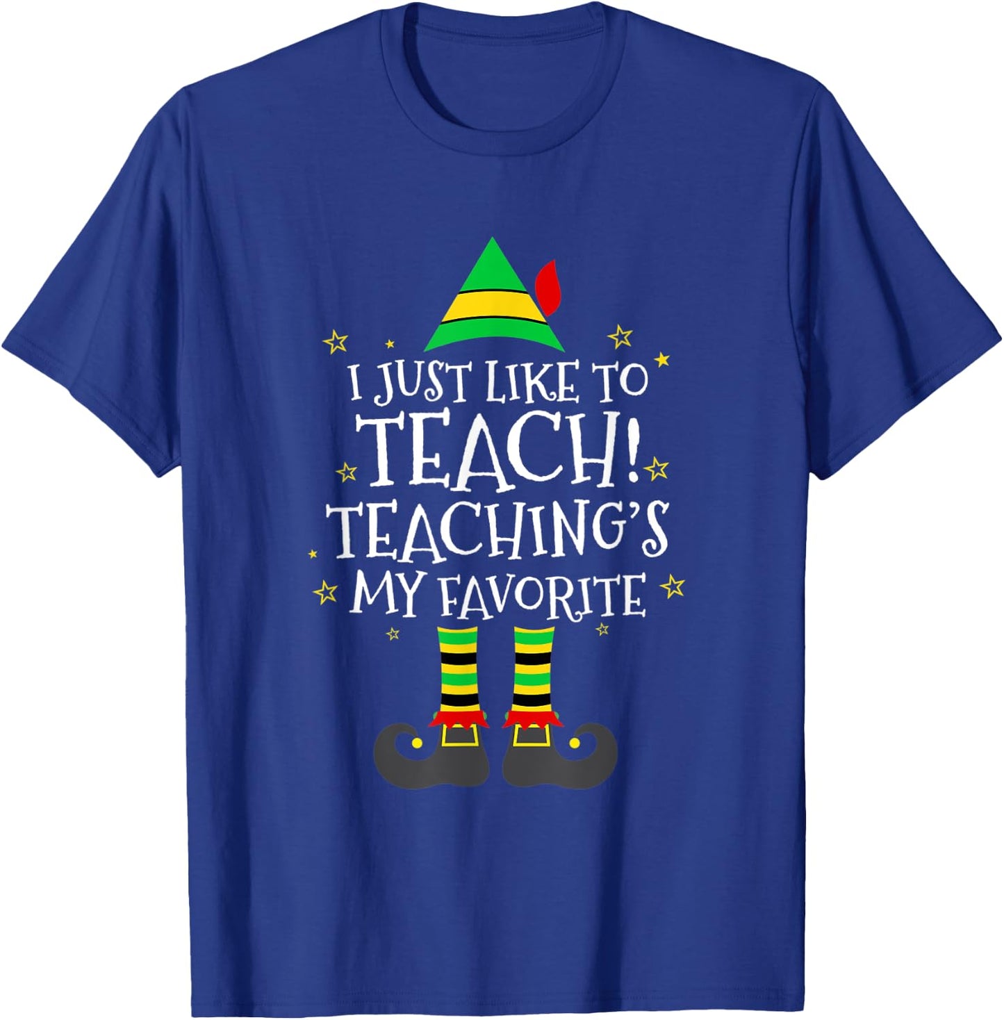 Funny Teacher Christmas Shirt Teaching is My Favorite Xmas Men Women Kids T-Shirt - T-Shirt | Royal