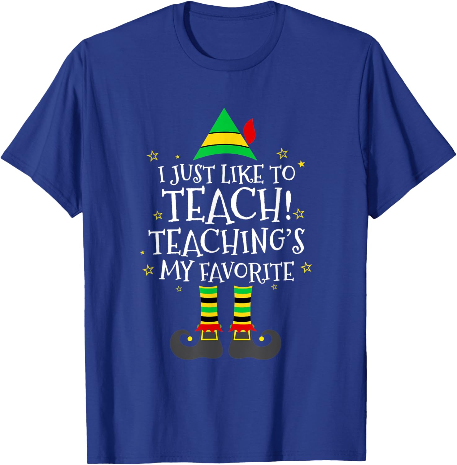 Funny Teacher Christmas Shirt Teaching is My Favorite Xmas Men Women Kids T-Shirt - T-Shirt | Royal