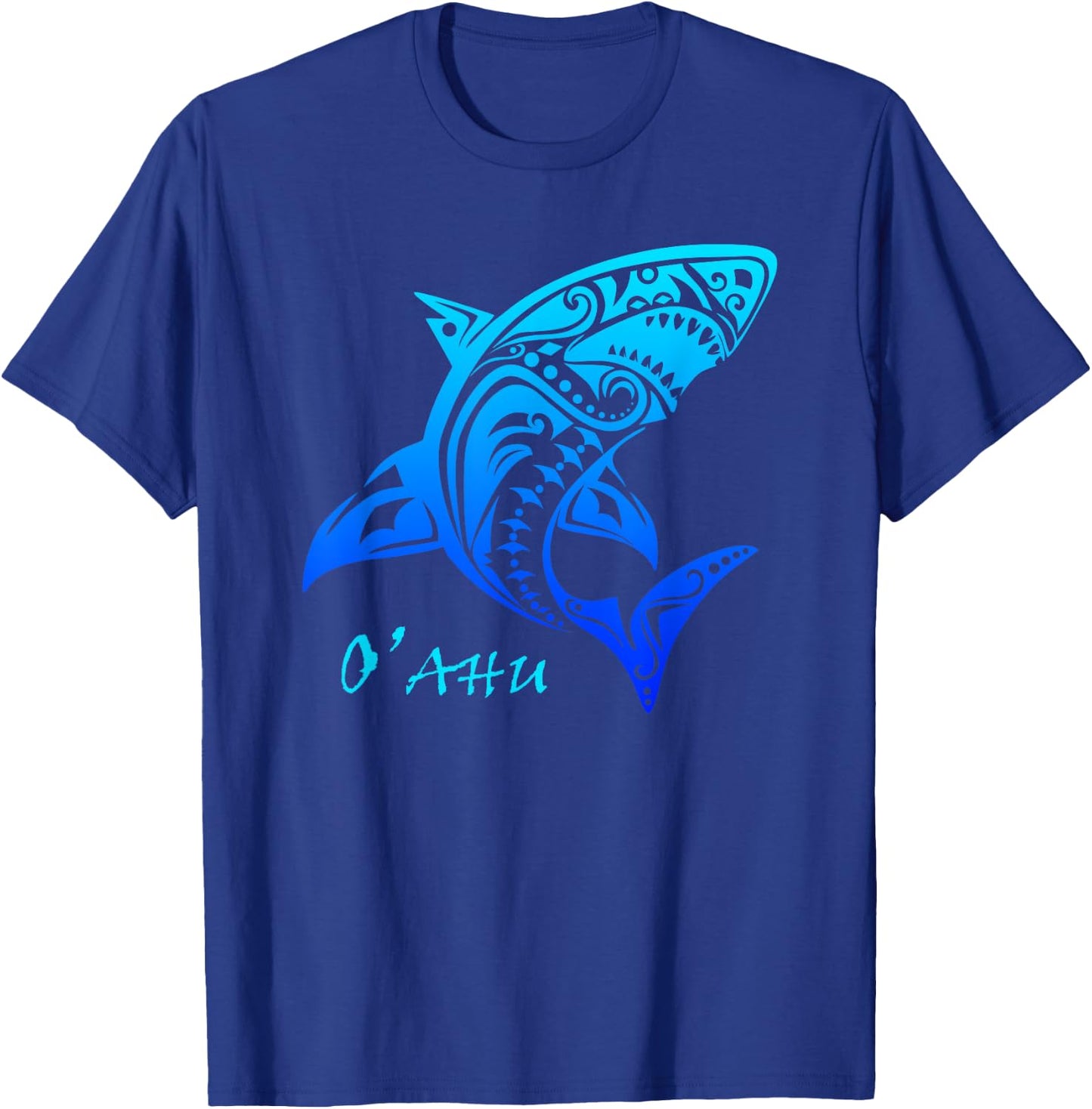 Oahu, Hawaii Vintage Tribal Shark Vacation T-Shirt - T-Shirt | Royal