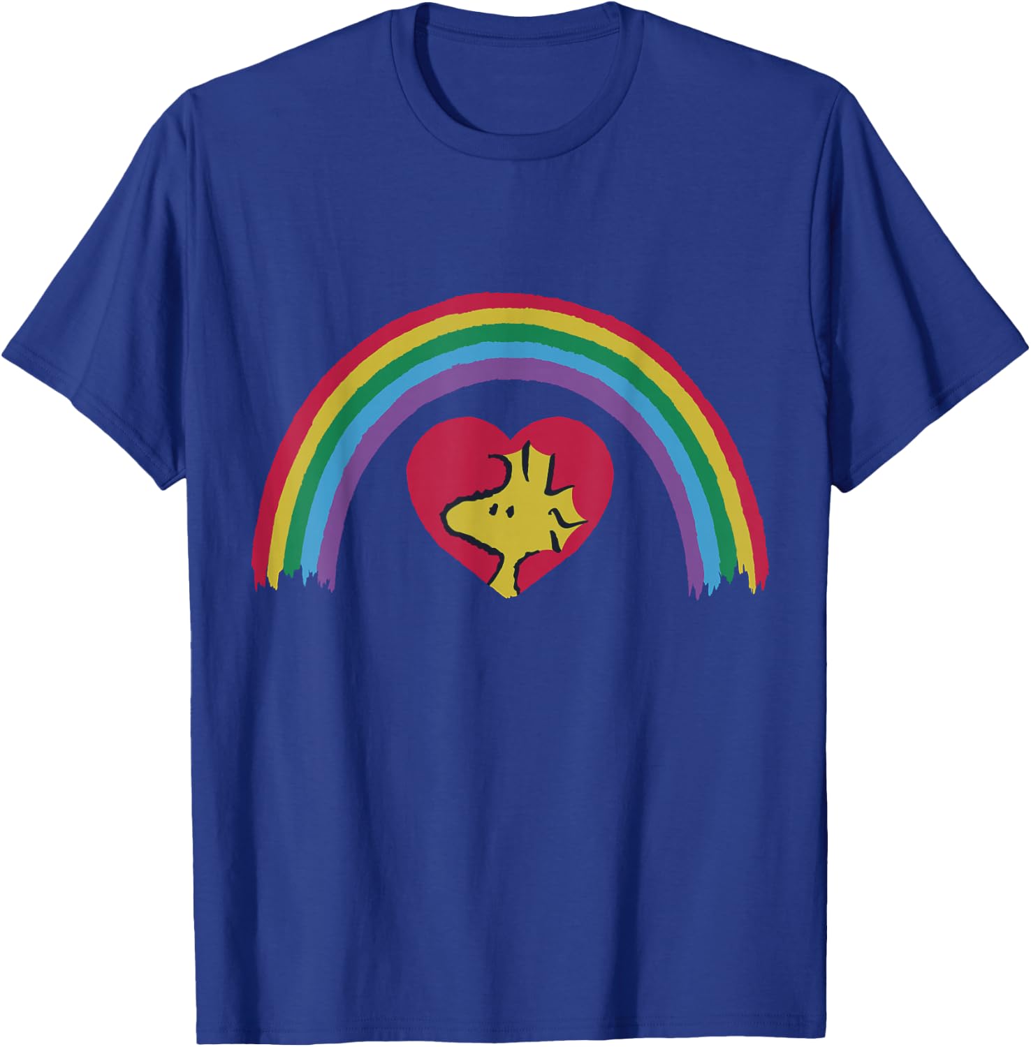Peanuts Woodstock Rainbow Heart T-Shirt - T-Shirt | Royal