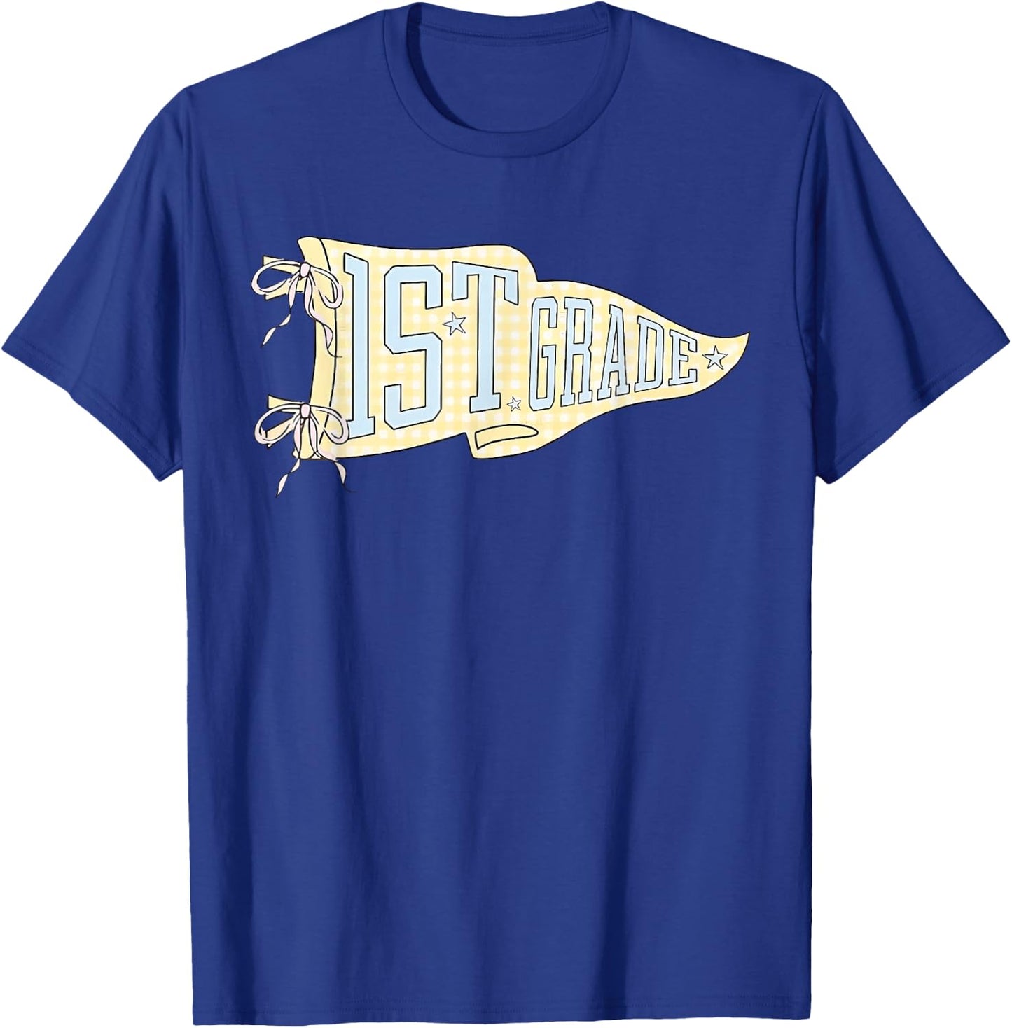 First Grade Back to School Pennant Flag 1st Grade Teacher T-Shirt - T-Shirt | Royal