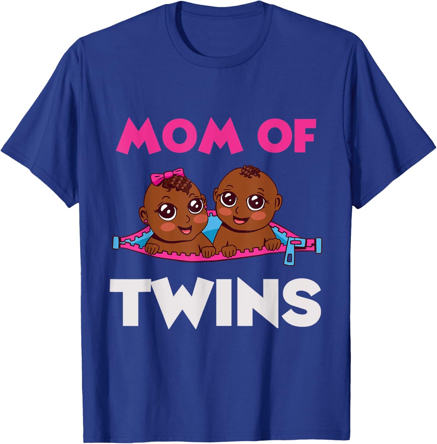 Twins Funny Mom Baby Pregnancy Matching Announcement T-Shirt - T-Shirt | Royal