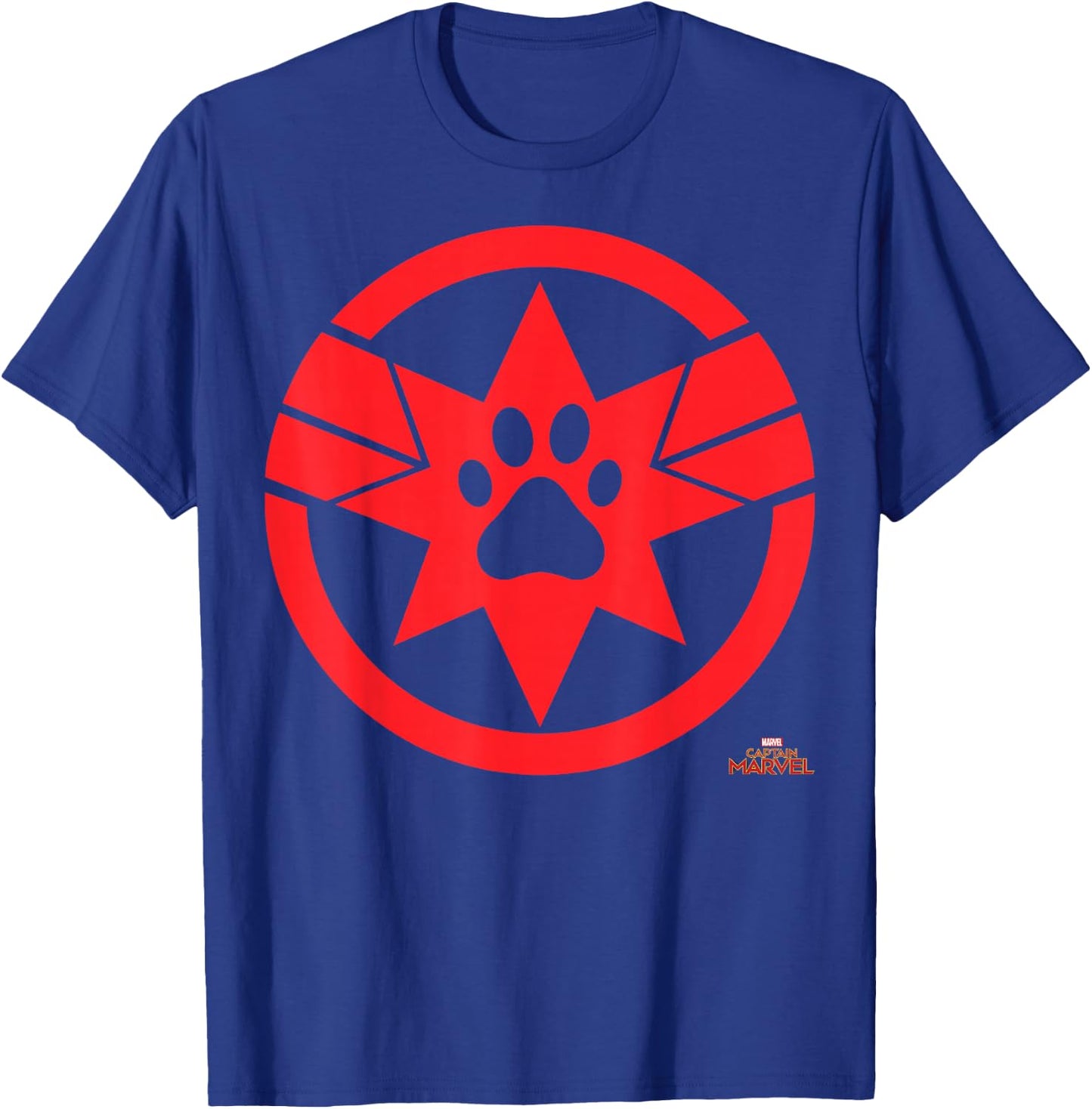 Captain Marvel Goose Cat Paw Symbol Graphic T-Shirt - T-Shirt | Royal