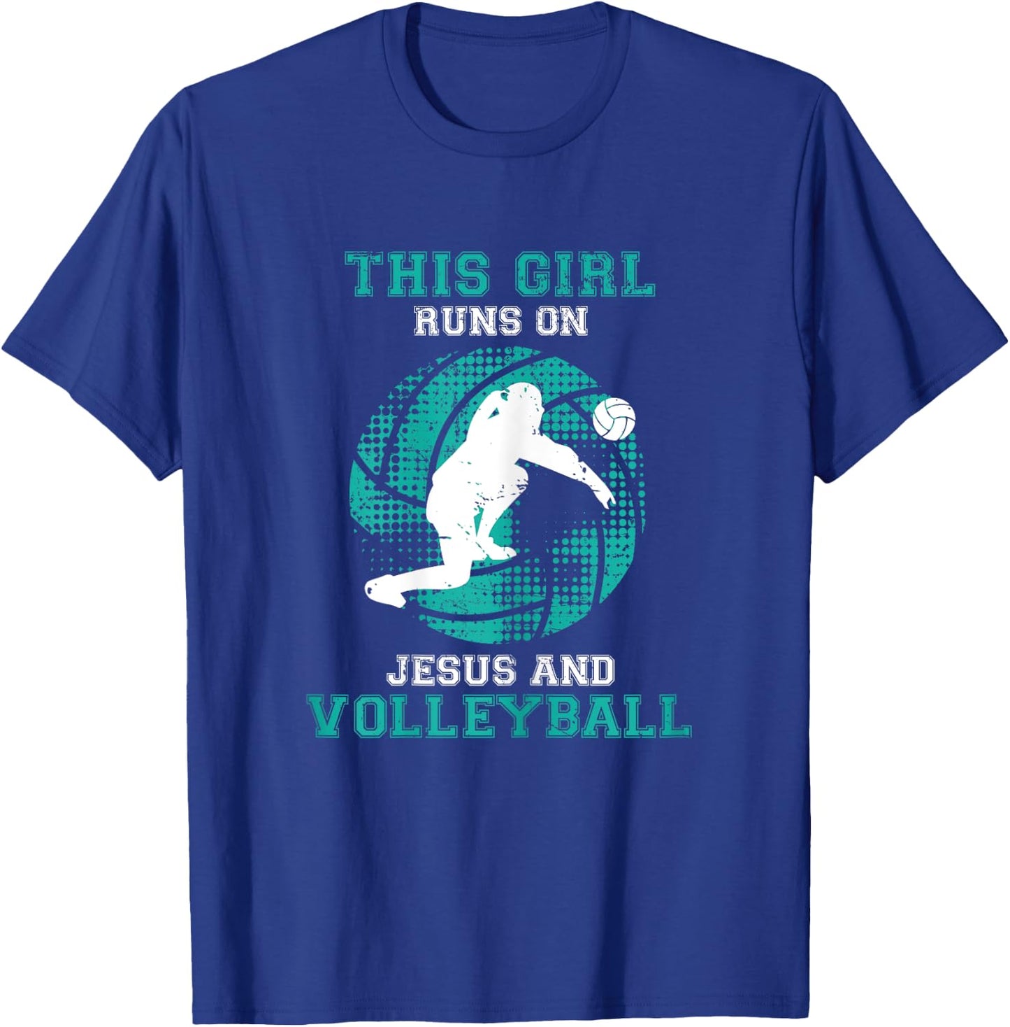 Cute Daughter Teen Girls Kids Her Jesus Christian Volleyball T-Shirt - T-Shirt | Royal