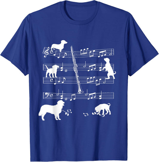 Clarinet Player Dog for Clarinetist Dogs Clarinet T-Shirt - T-Shirt | Royal