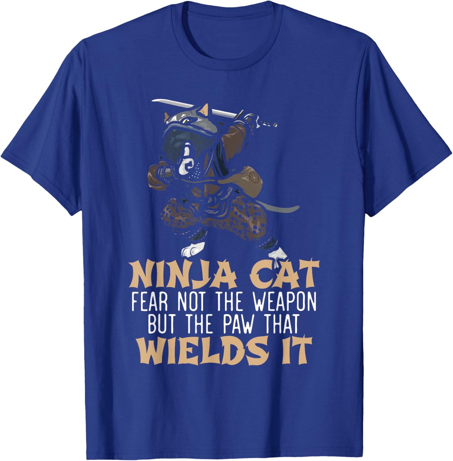 Ninja Cat Mercenary Shuriken Kunai Shinobi Kitty Lover Women Kids T-Shirt - T-Shirt | Royal