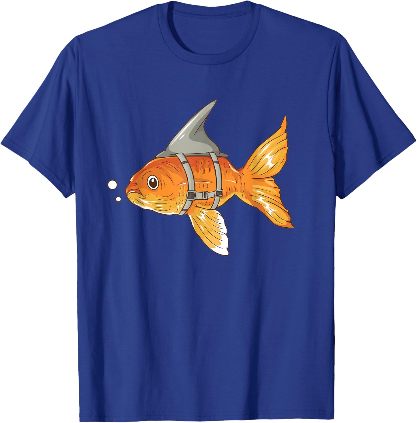 Funny Goldfish with Shark Fin Strapped - Aquarium Koi Carb T-Shirt - T-Shirt | Royal