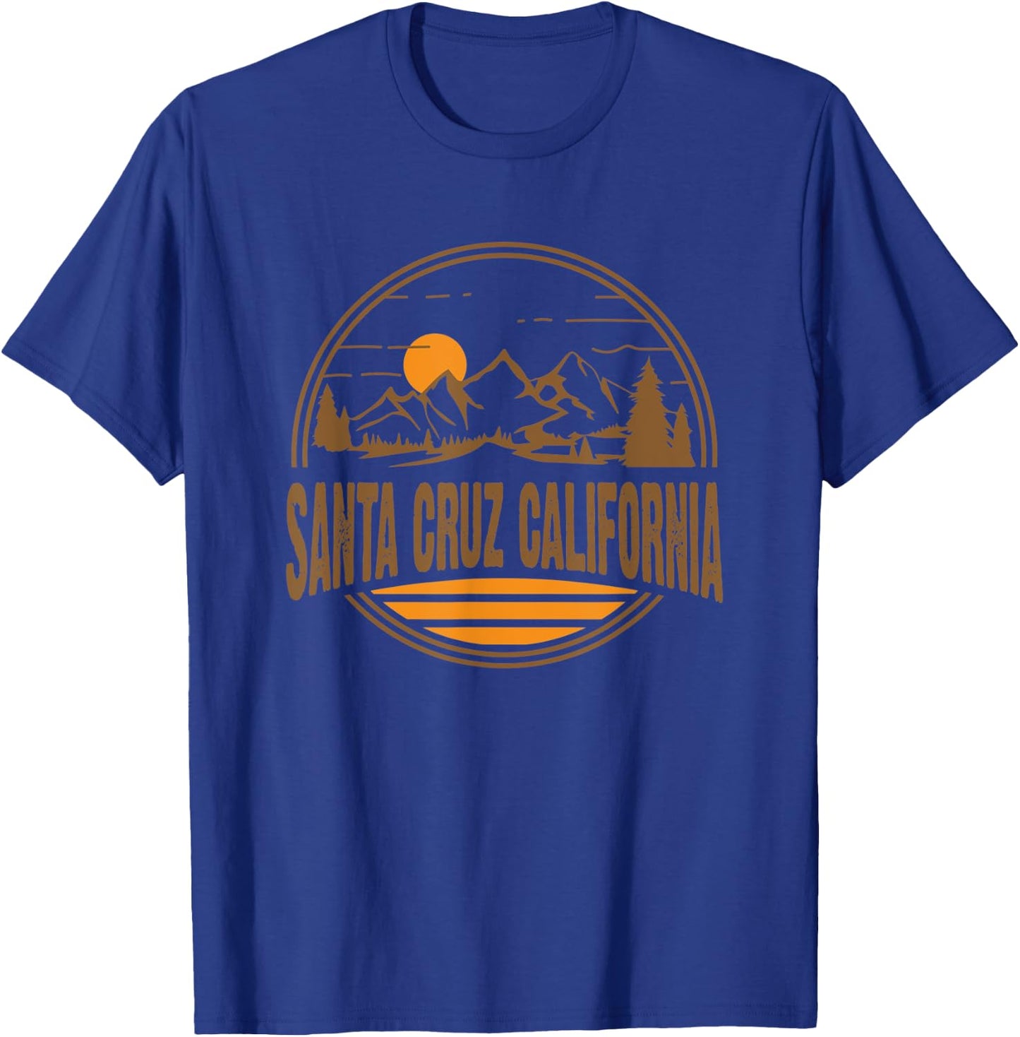 Vintage Santa Cruz California Mountain Hiking Souvenir Print T-Shirt - T-Shirt | Royal
